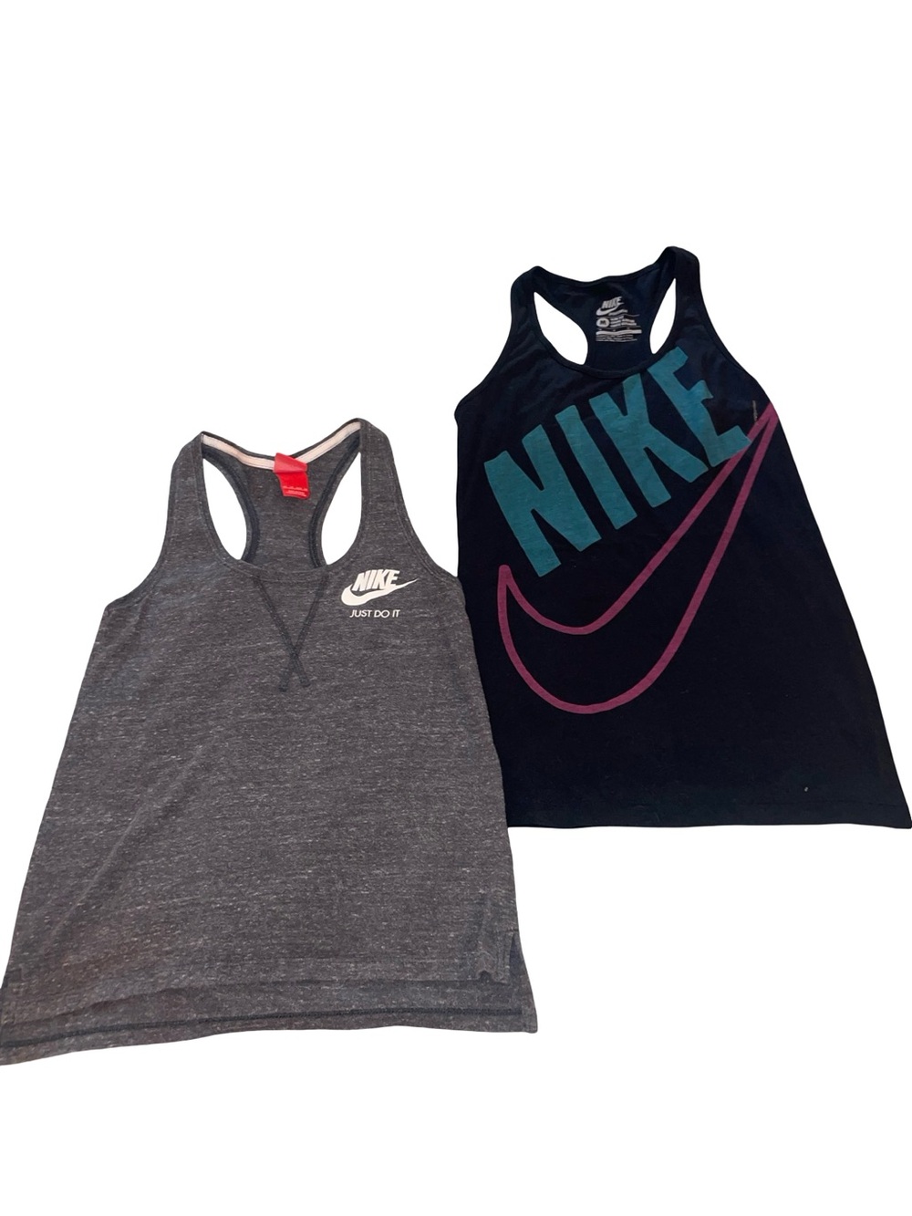 Nike Girls' Racerback Tanks - Black, Gray & Teal Accent
